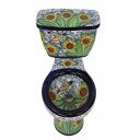 Talavera Toilet Set Colibri Sunflowers